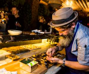 Chef Erwin plating food