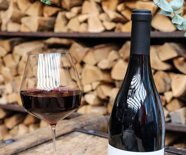 Glass of red wine