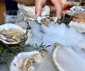 Oysters with smoke