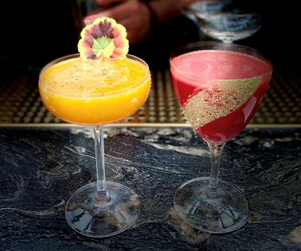 Garnished cocktails