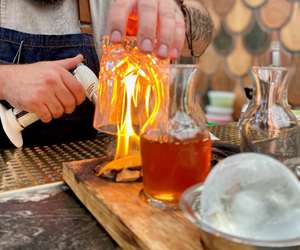 Bartender preparing Humo y Sal